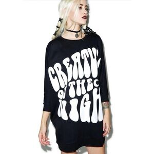 Killstar / Dolls Kill Creature of the Night oversized batwing sweatshirt dress